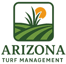 Arizona Turf Management logo with sun.